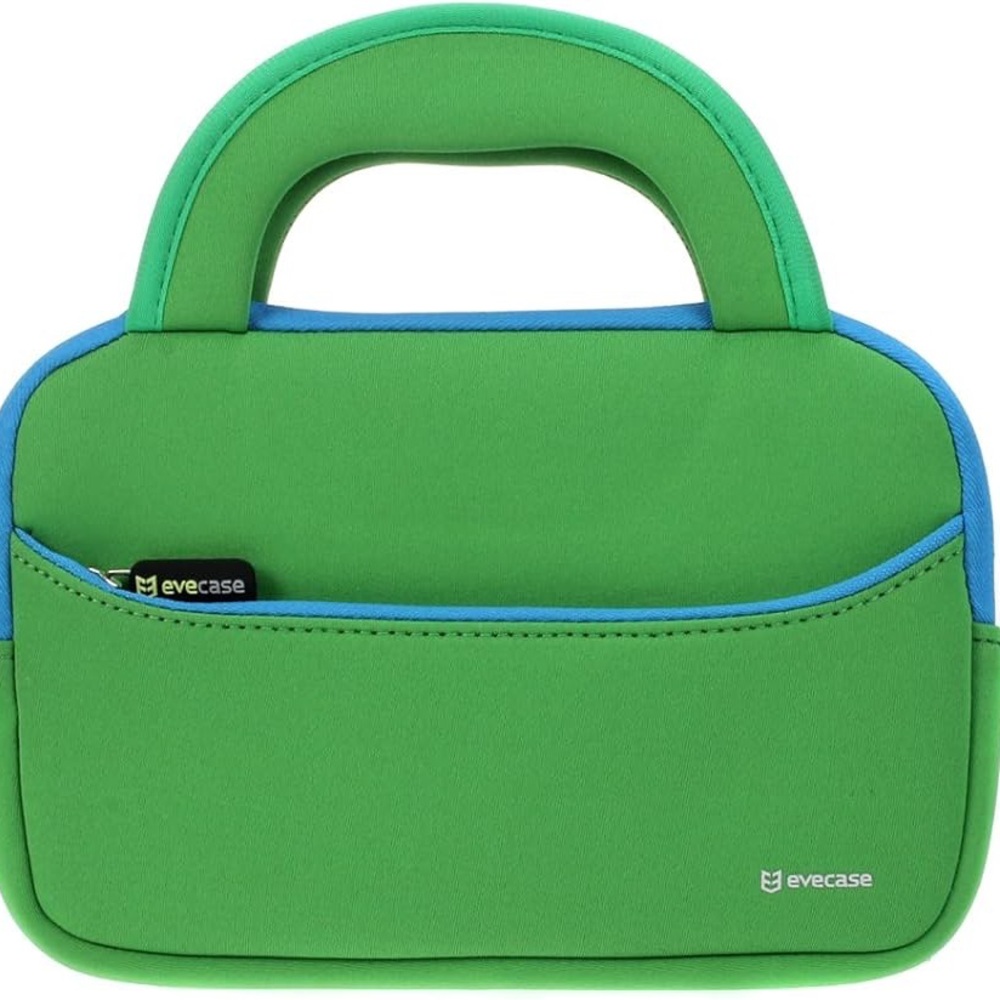 🌹 evecase • NWOT • Vibrant Green and Blue Neoprene Tablet Sleeve with Handle